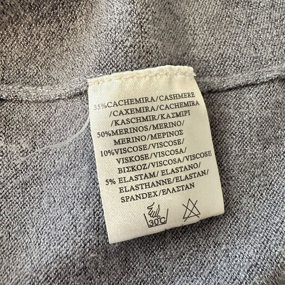 Trend Womens Cardigan Sweater Italy Cashmere Merino Wool Open Front Small Grey - Picture 4 of 6